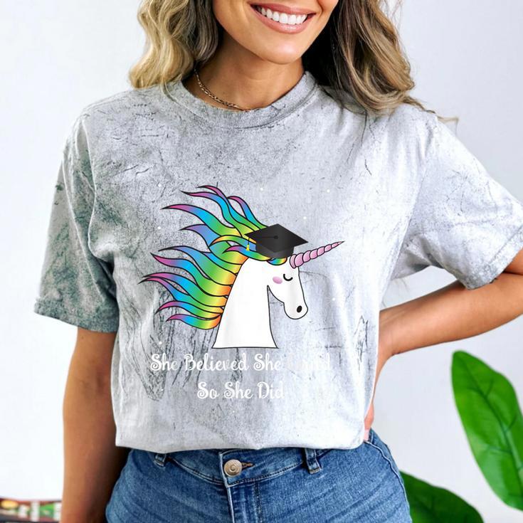 Graduation Unicorn Shirt She Believed Did School 2017 Comfort Color Blast T-Shirt