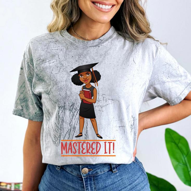 Graduation Woman Tshirt Black Melanin Masters Degree Comfort Color Blast T-Shirt
