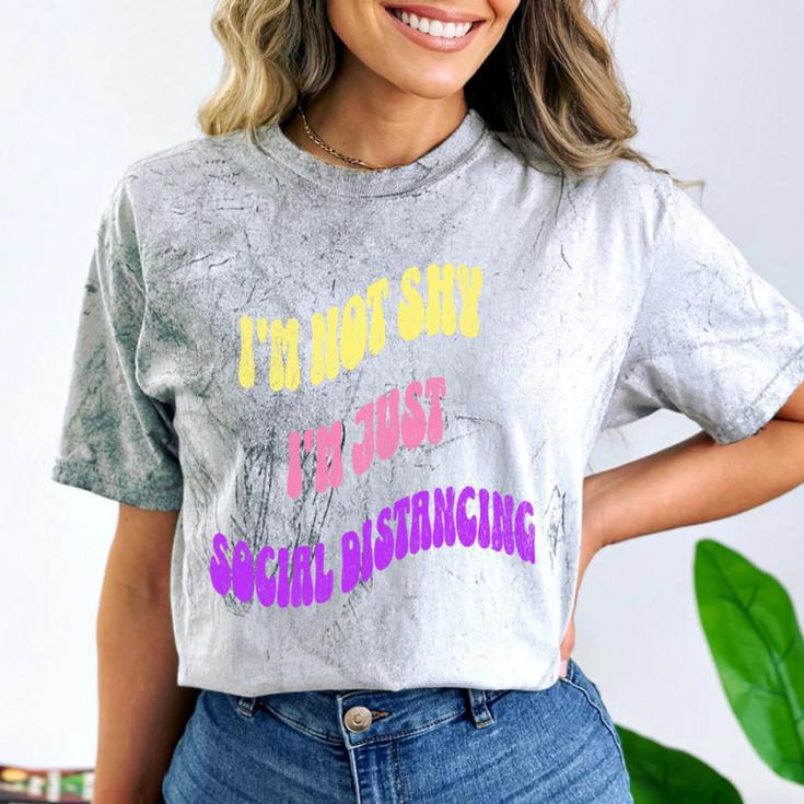 I'm Just Social Distancing Introvert Funny Comfort Color Blast T-Shirt