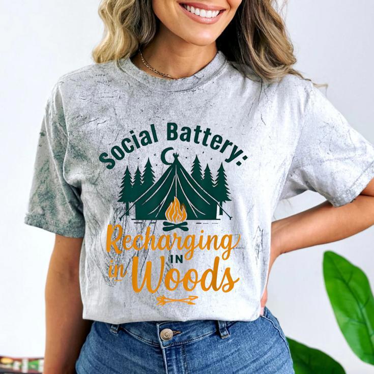 Introvert Camping Social Battery Recharging In The Woods Comfort Color Blast T-Shirt