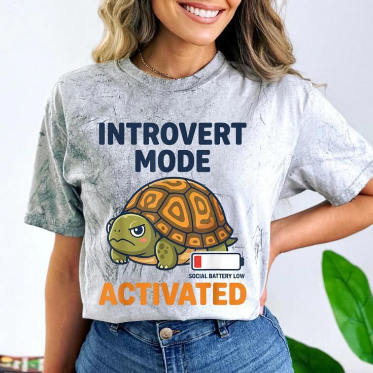 Introvert Mode Activated Low Social Battery Box Turtle Comfort Color Blast T-Shirt