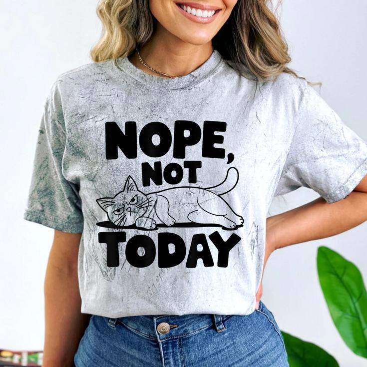 Nope Not Today Antisocial Introvert Cat Lover Men Women Kids Comfort Color Blast T-Shirt