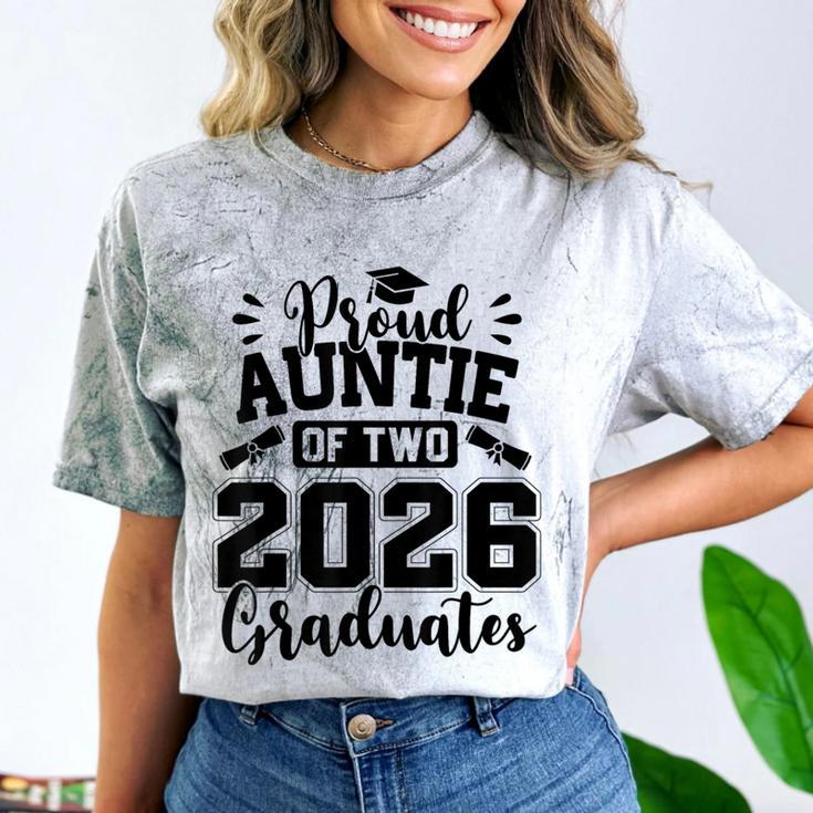 Proud Auntie Of Two 2026 Graduates Graduation Comfort Color Blast T-Shirt