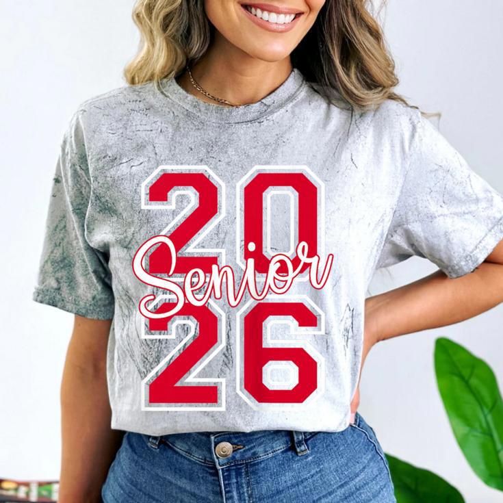 Senior 2026 Graduation Varsity Red Letters On The Back Comfort Color Blast T-Shirt