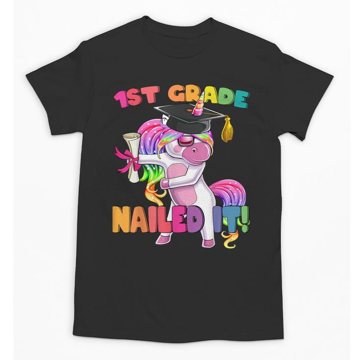 1st Grade Nailed It Flossing Unicorn Graduation Shirt Unisex T-Shirt
