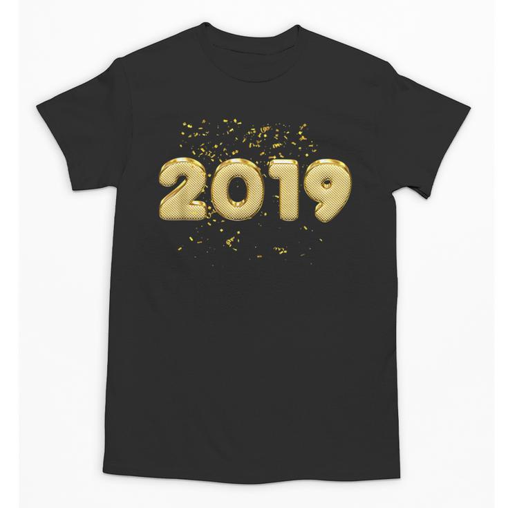 2019 Gold Confetti Graduation T Shirt High School College Unisex T-Shirt