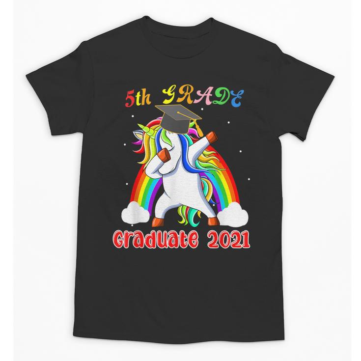 5th Grade Graduate Class 2021 Dabbing Unicorn Graduation Unisex T-Shirt