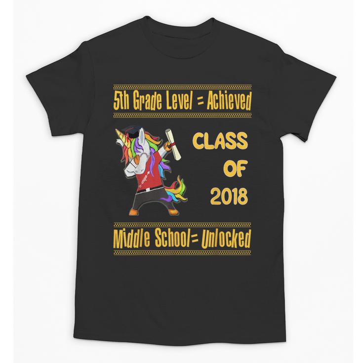 5th Grade Graduation Shirt Dabbing Unicorn Boys Class 2018 Unisex T-Shirt
