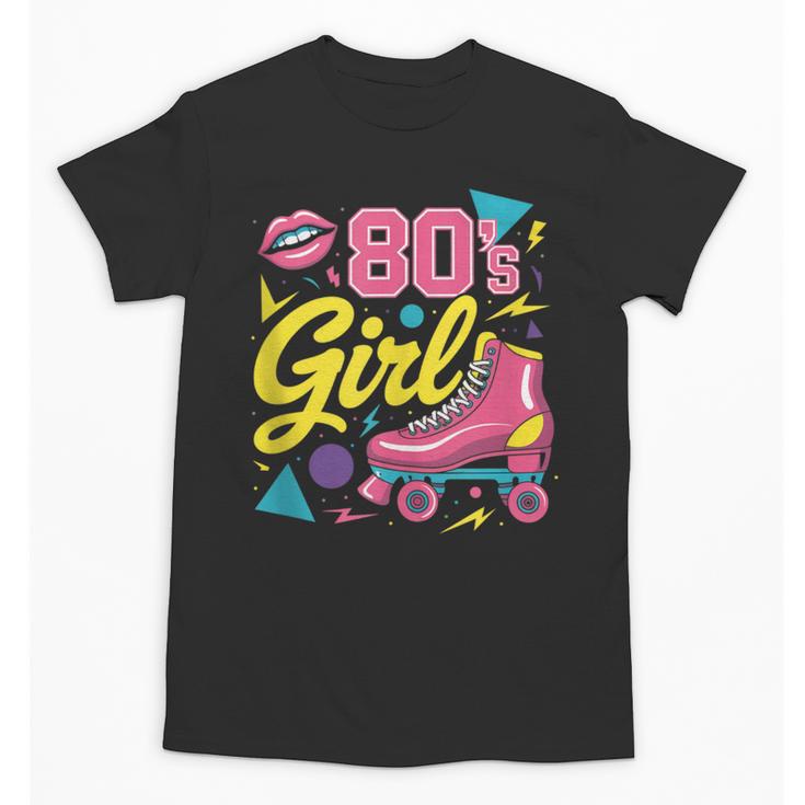 80's Girl Roller Skates Skating Eighties 1980s Nostalgia Unisex T-Shirt