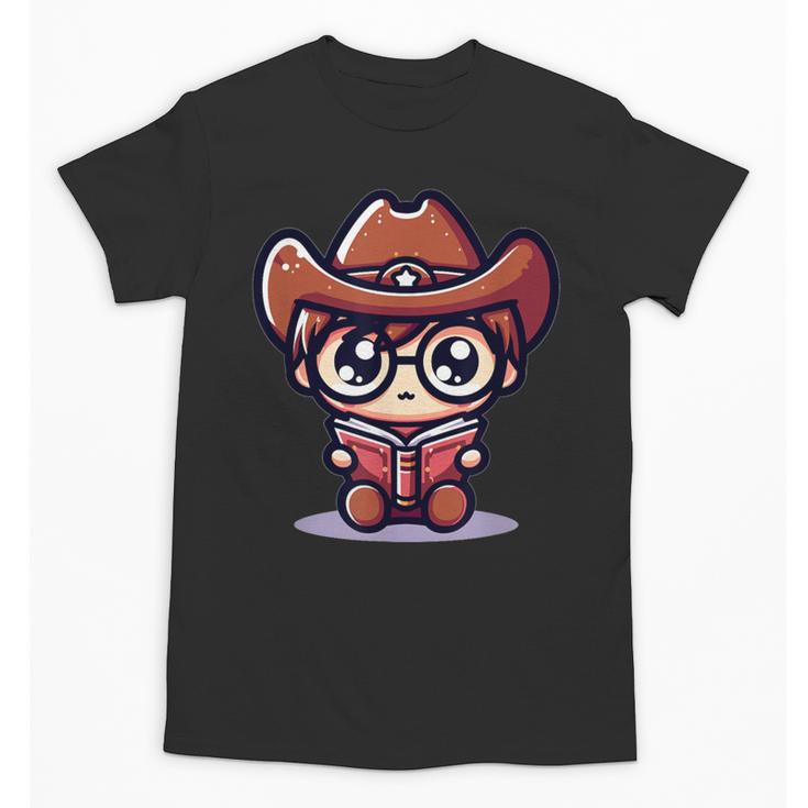 Adorable Book Lover Cowboy With Reading Glasses Cute Unisex T-Shirt