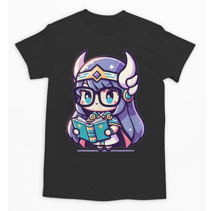 Adorable Book Lover Valkyrie With Reading Glasses Cute Unisex T-Shirt