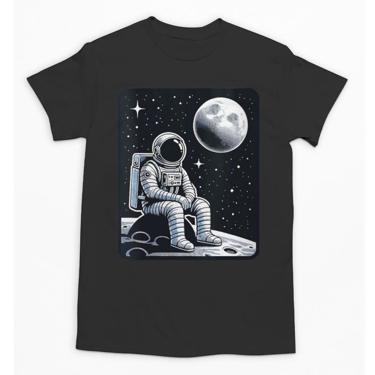 Aesthetic Spaceman Astronaut On The Moon Space Introvert Unisex T-Shirt