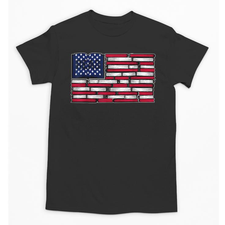 America US Flag Books Library Reading For Book Lover Reader Unisex T-Shirt