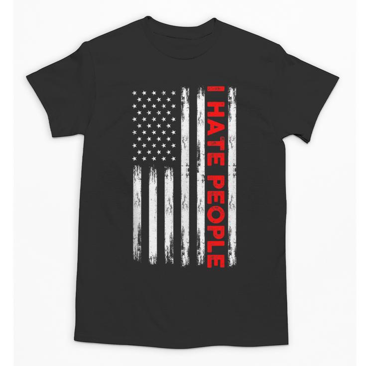 American Flag Loner Geeks Antisocial For Introvert Pride Unisex T-Shirt