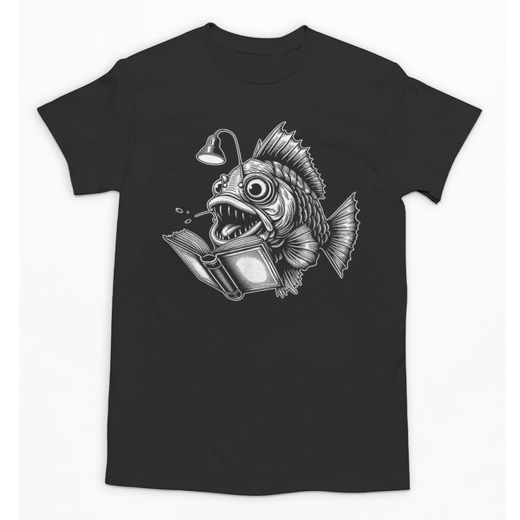 Anglerfish Reading Book Art Unisex T-Shirt