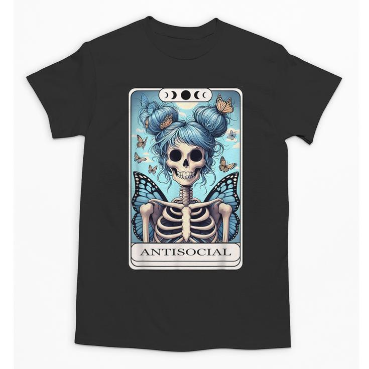 Antisocial Butterfly Tarot Card Introvert Women Stay Home Unisex T-Shirt