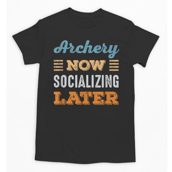Archery Now Minimal Socializing Introvert Vintage Unisex T-Shirt