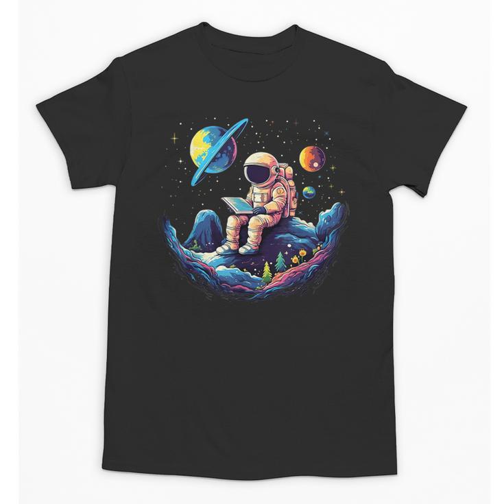 Astronaut Reading Book In Space Books Lover Bookworm Unisex T-Shirt