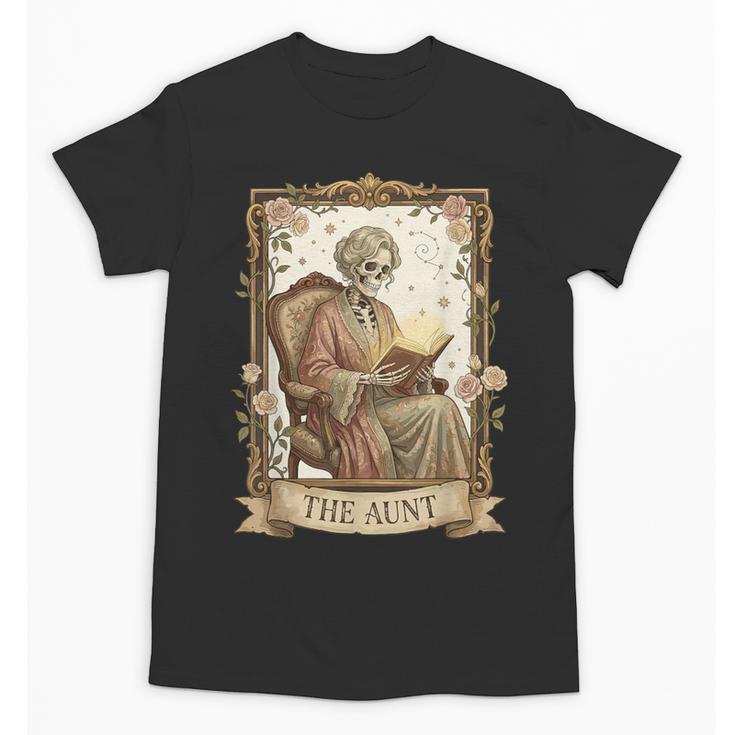 The Aunt Tarot Card Women Skeleton Aunty Book Lover Unisex T-Shirt