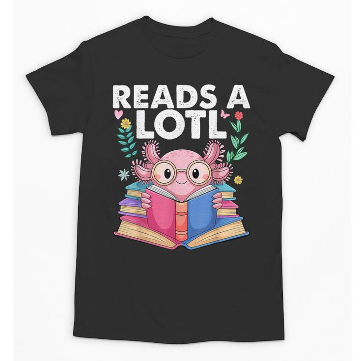 Axolotl Books Readsalotl Reading Bookworm Boys Girls Unisex T-Shirt