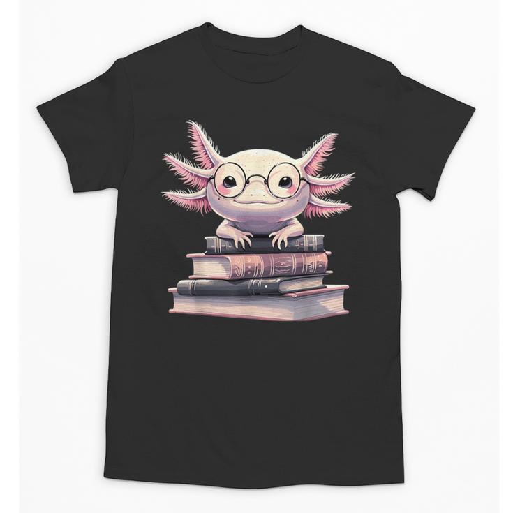 Axolotl Books Readsalotl Reading Bookworm Kawaii Axolotl Unisex T-Shirt