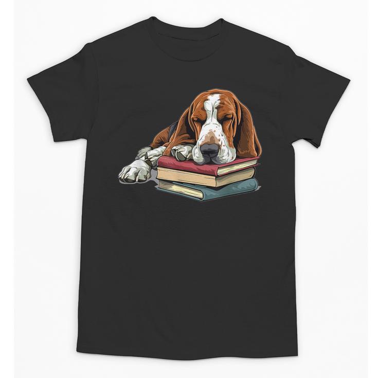 Basset Hound Books Dog Breed Graphic Unisex T-Shirt