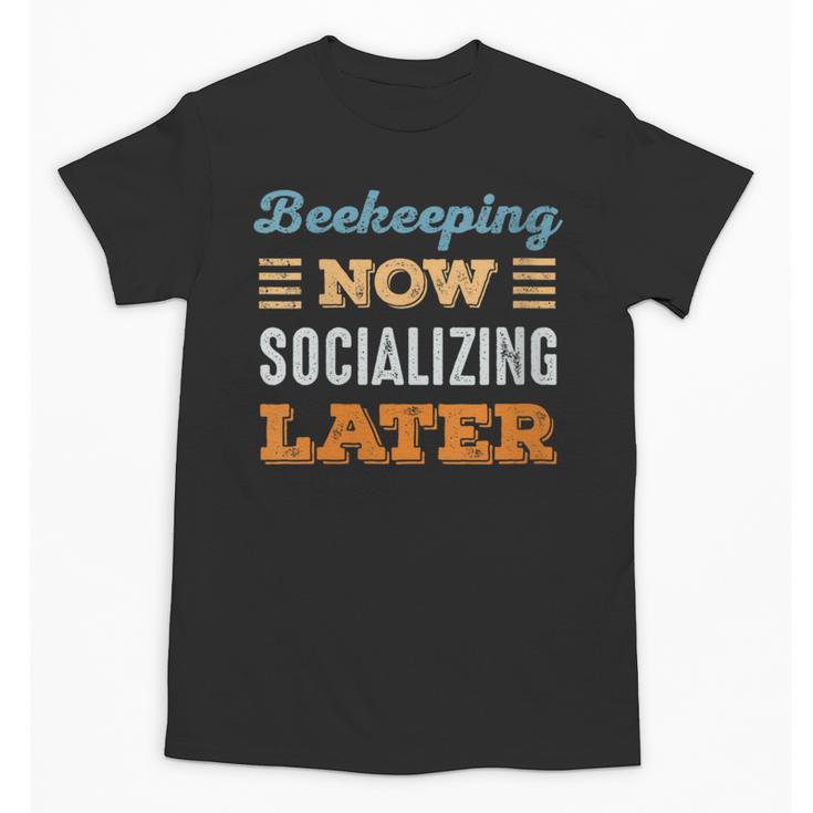 Beekeeping Now Minimal Socializing Introvert Vintage Unisex T-Shirt