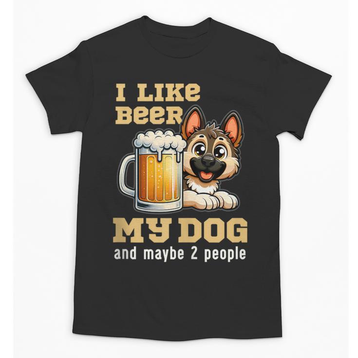 I Like Beer My Dog And Maybe 2 People Introvert Pun Unisex T-Shirt