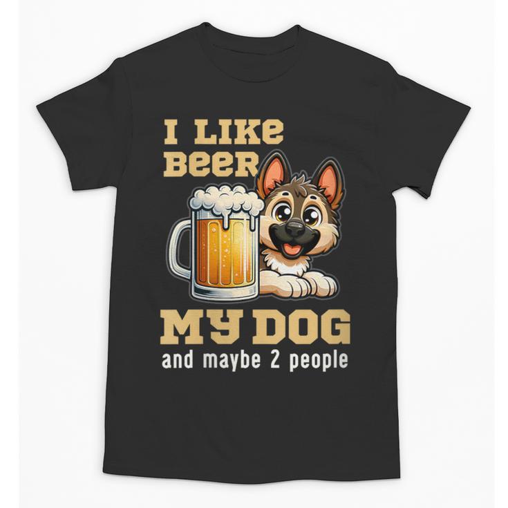 I Like Beer My Dog And Maybe 2 People Introvert Pun Unisex T-Shirt