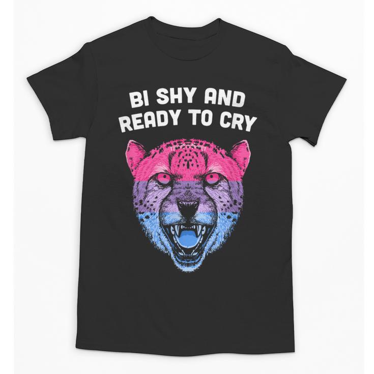 Bi Shy And Ready To Cry Bisexual Introvert Bi Pride Unisex T-Shirt