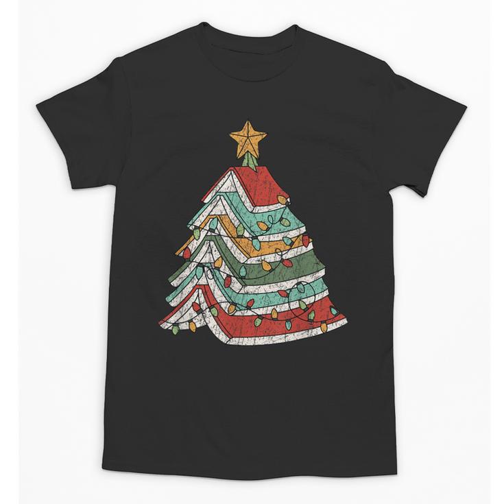 Book Christmas Tree For Librarians Book Lovers Unisex T-Shirt
