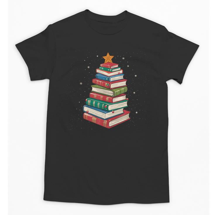 Book Christmas Tree Book Lover Teacher Librarian Men Women Unisex T-Shirt