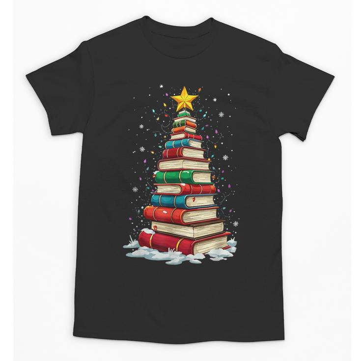 Book Christmas Tree Book Lover Teacher Librarian Unisex T-Shirt