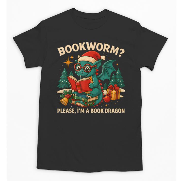 Book Dragon Christmas Reading For Fantasy Lovers Unisex T-Shirt