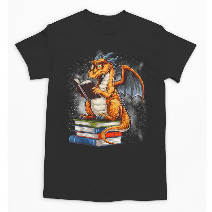 Book Dragon Reading Book Lover Unisex T-Shirt
