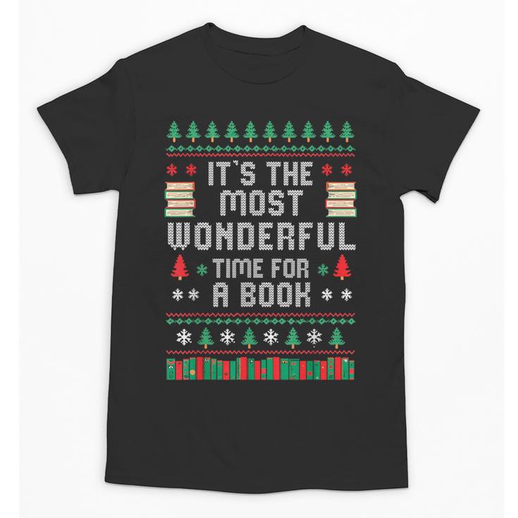 Book Lover Christmas Reader Ugly Sweater Tee Xmas New Year Unisex T-Shirt