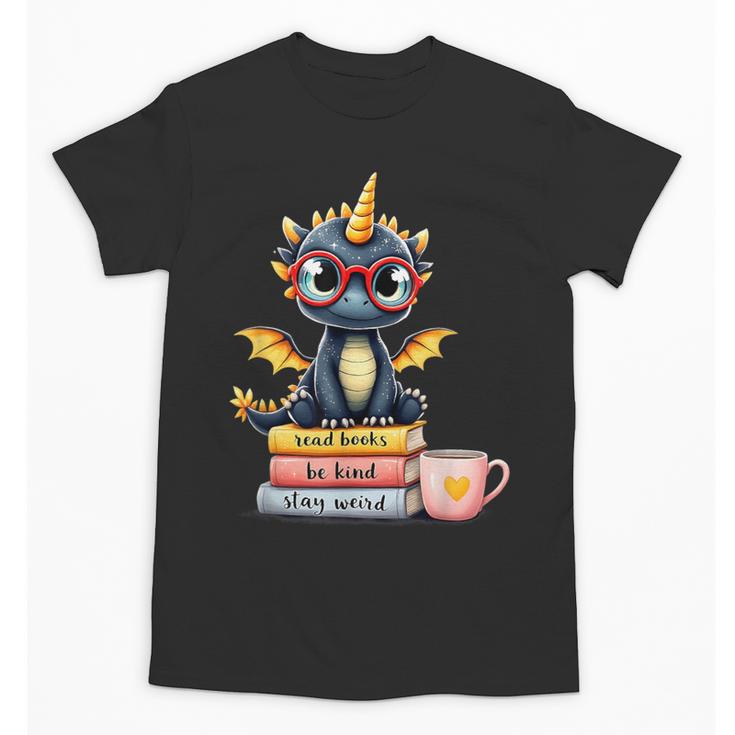 Book Lover Cute Baby Dragon Reading Unisex T-Shirt