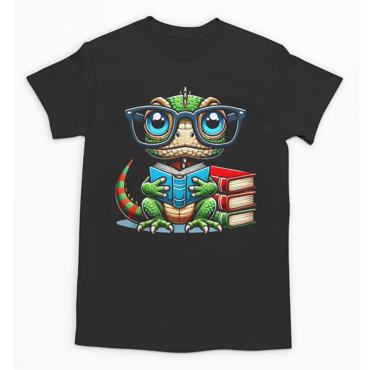 Book Lover Reading Iguana Unisex T-Shirt