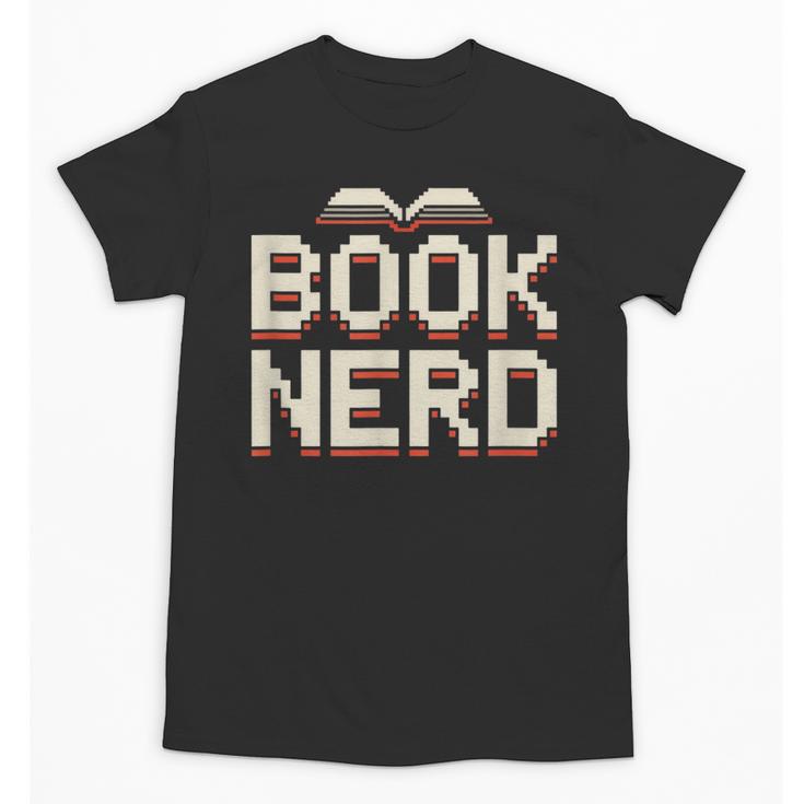 Book Nerd Retro Pixel Reading Librarian Aesthetic Unisex T-Shirt