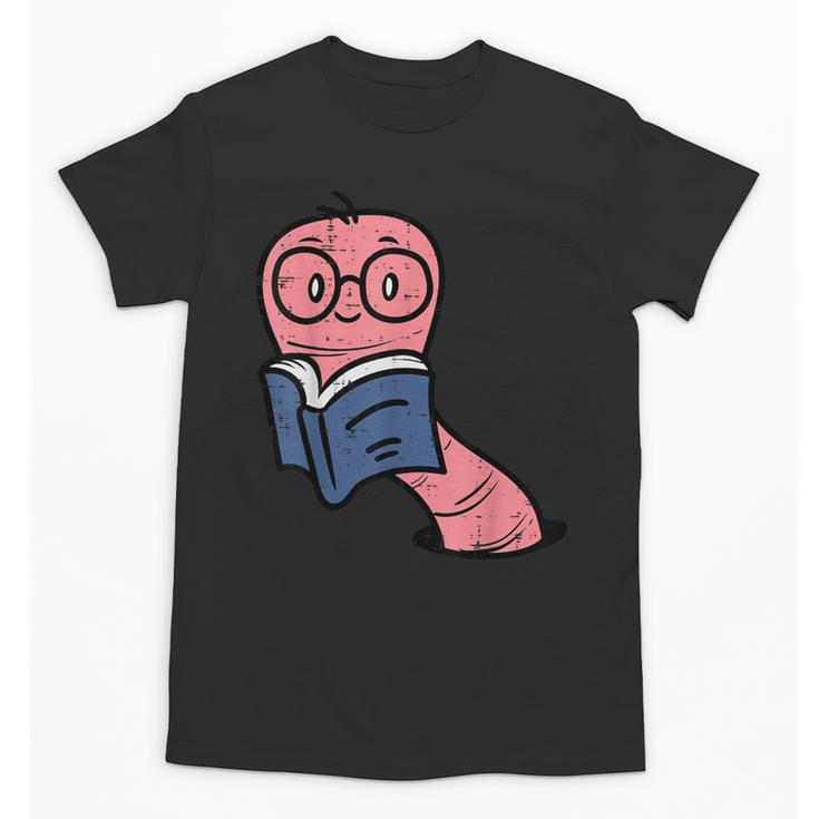 Book Worm Pun Read Reading Librarian America Men Women Kids Unisex T-Shirt