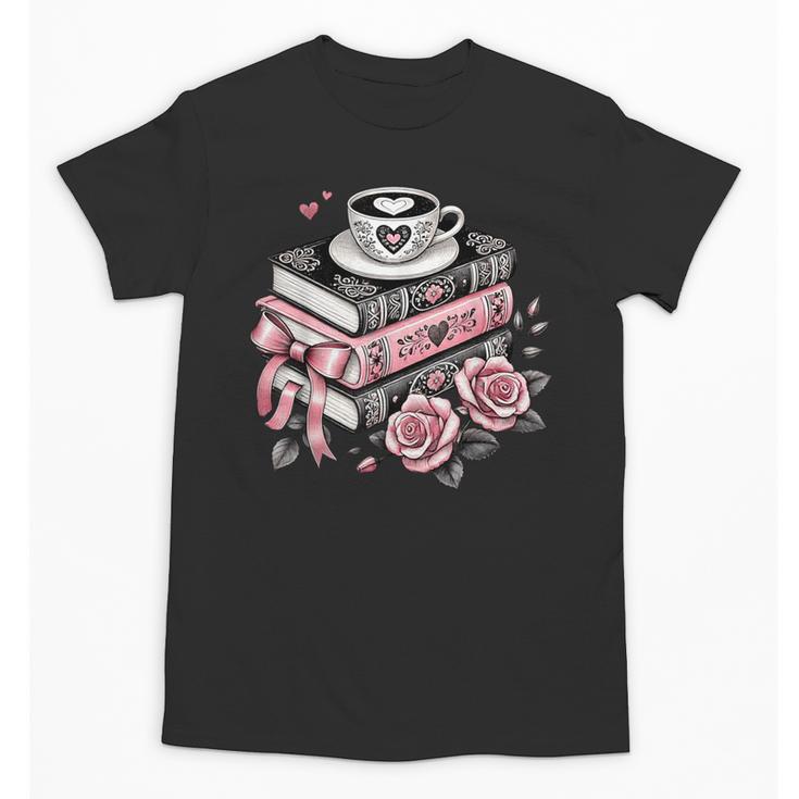 All Booked For Valentine's Coquette Bow Books Teacher Girly Unisex T-Shirt
