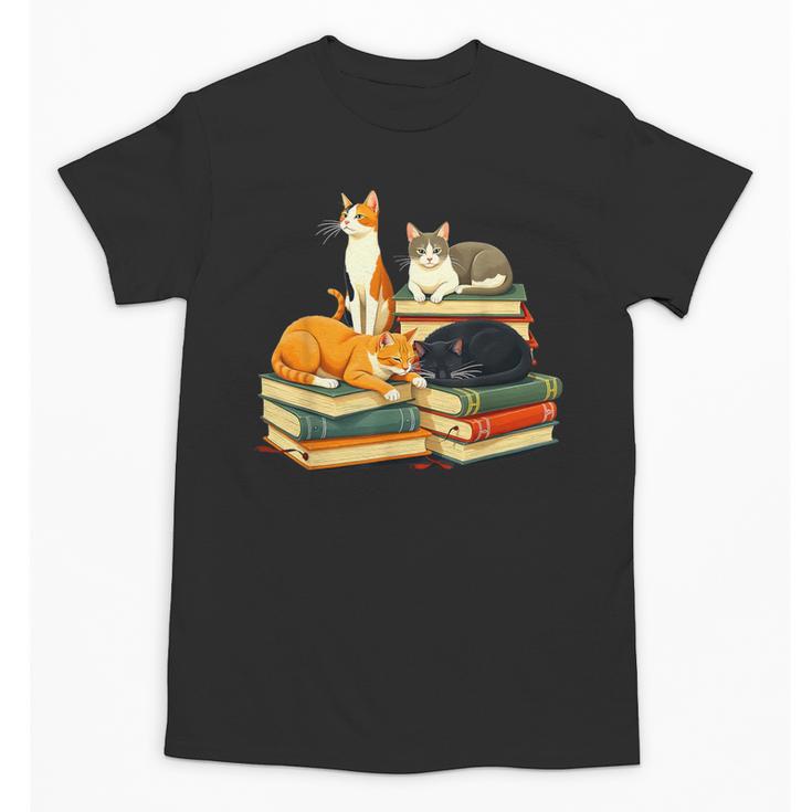 Bookish Cat Lover Cute Reading Squad Books & Kittens Love Unisex T-Shirt