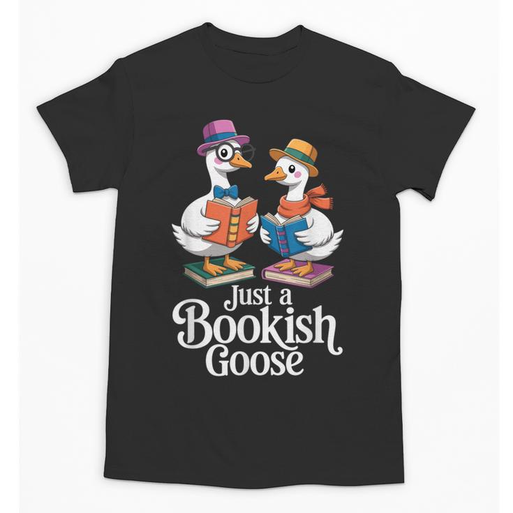 Bookish Goose Cute Geese With Hats Reading Books Unisex T-Shirt