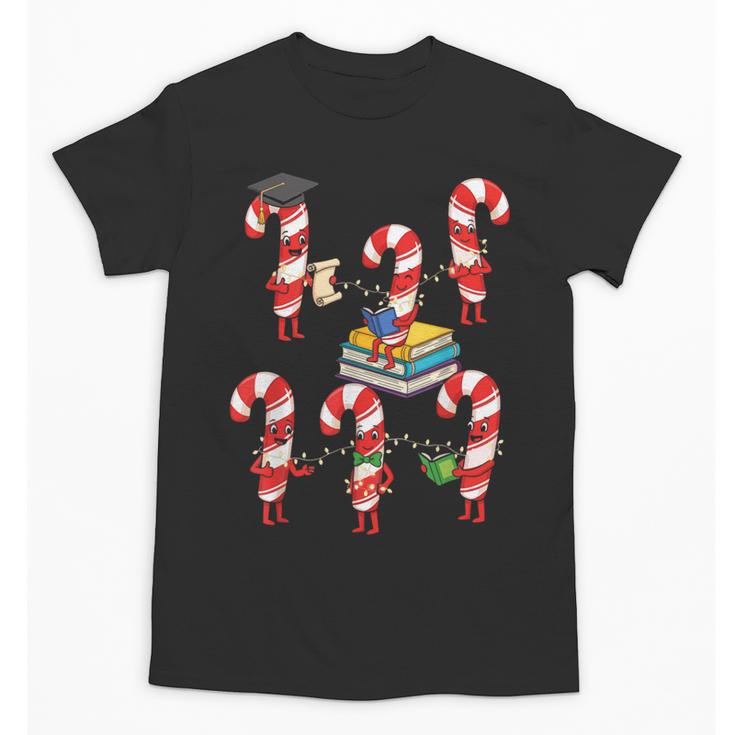 Bookmas Christmas Books Shirt Candy Cane Bookworm Unisex T-Shirt