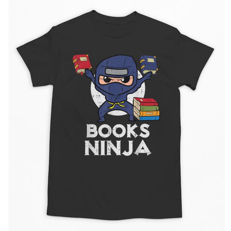Books Ninja Read Reading Librarian Book Toddler Boys Kids Unisex T-Shirt