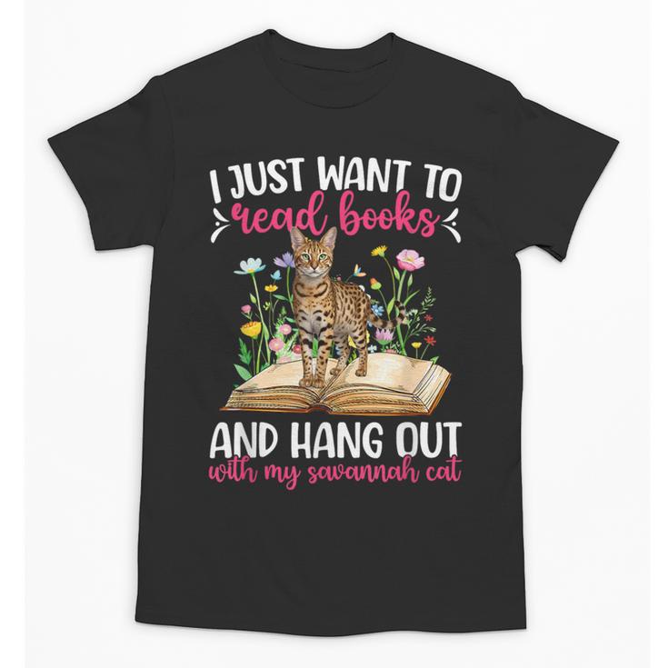 Books And My Savannah Cat Owner Savannah Cat Lover Unisex T-Shirt