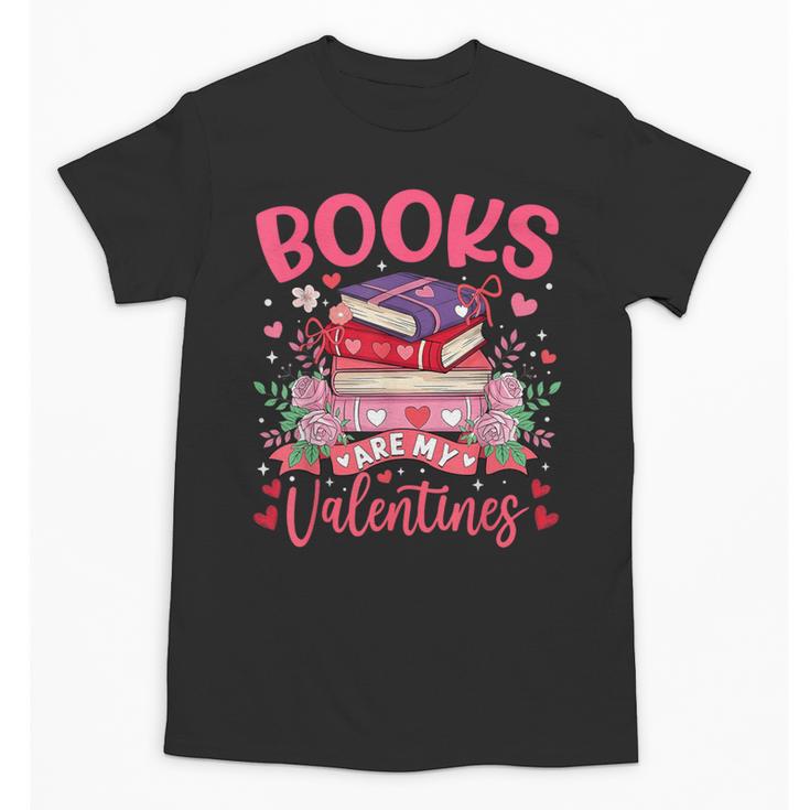 Books Are My Valentine Coquette Bow Book Flower Girl Women Unisex T-Shirt