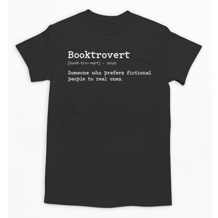 Booktrovert Definition Pun Book Lovers Bookworm Humor Unisex T-Shirt