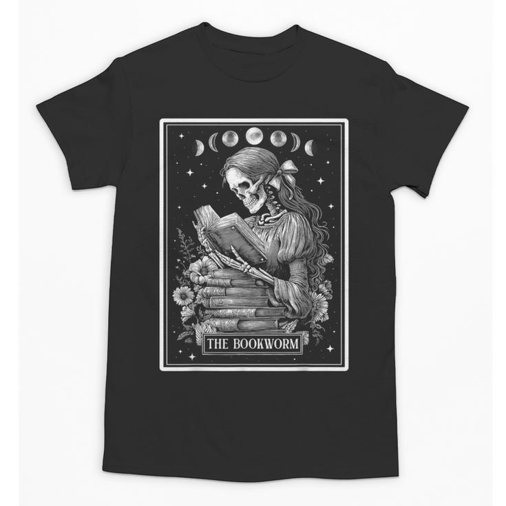 The Bookworm Book Reader Reading Tarot Card Witchy Moon Unisex T-Shirt