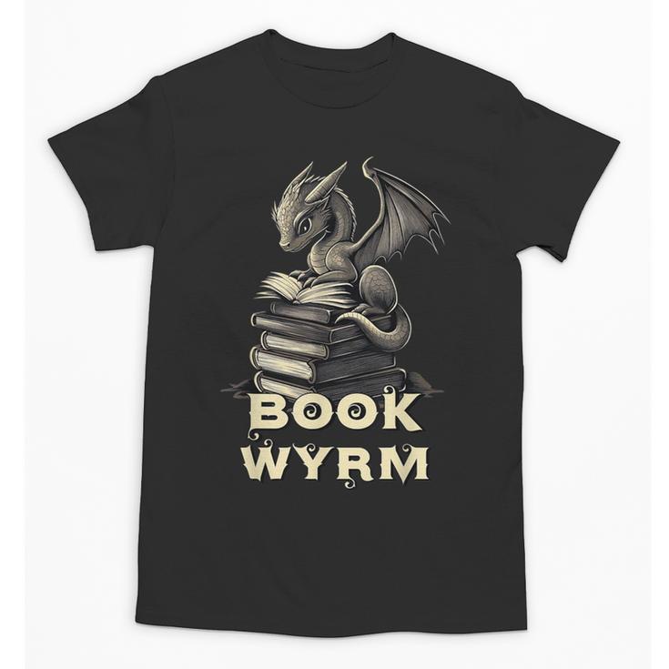 Bookwyrm Dragon Fantasy Bookish Fairytale Book Lover Unisex T-Shirt
